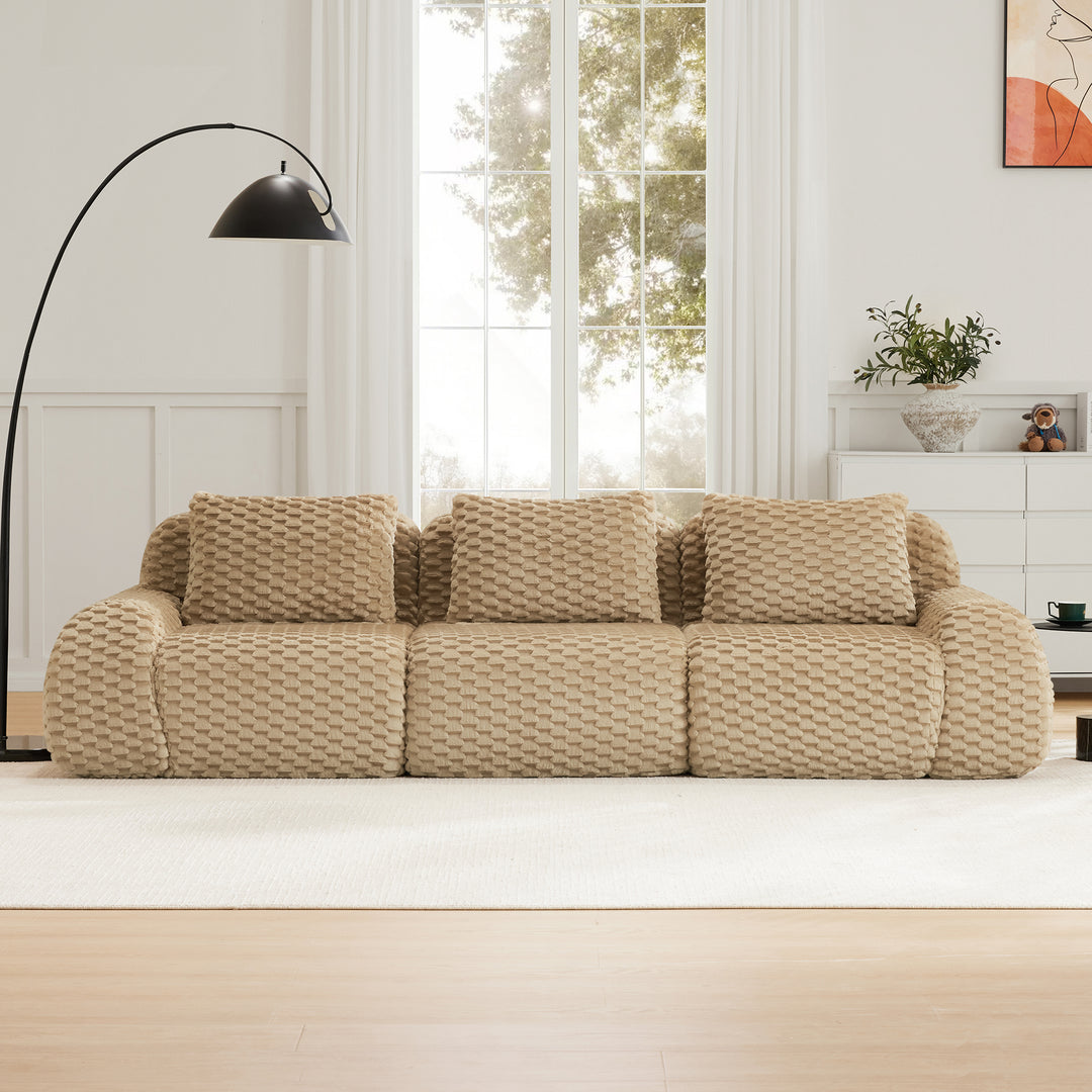 Buy farmhouse furniture Large Modern Italian Woven Boucle Modular Sectional Sofa Sectional Couch - Modern Cottage Farmhouse Furniture