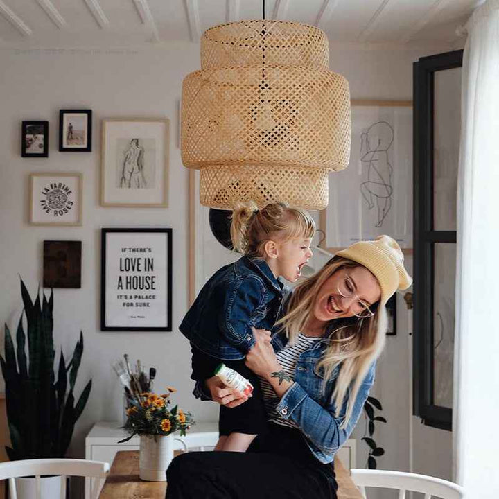 Buy farmhouse furniture Modern Boho Rattan Bamboo Chandelier - Modern Cottage Farmhouse Furniture