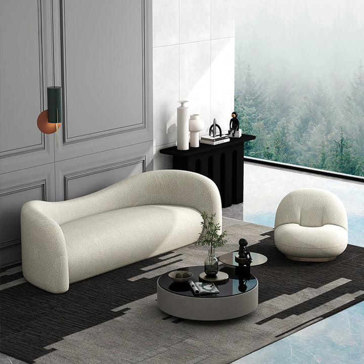 Buy farmhouse furniture Cielo | Large Modern European Style Mediterranean Lamb Wool Luxury Sofa - Modern Cottage Farmhouse Furniture