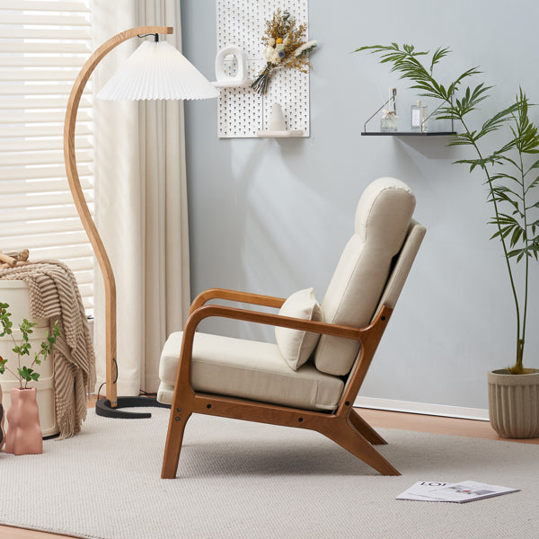 Buy farmhouse furniture Valencia Mediterranean Farmhouse Linen Contemporary Accent Chair - Modern Cottage Farmhouse Furniture