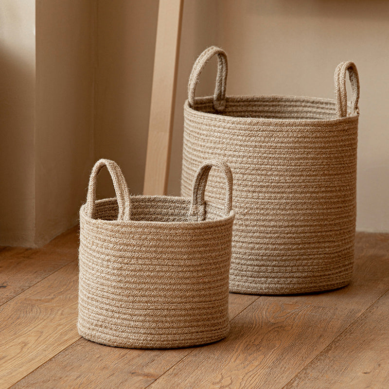 Buy farmhouse furniture Torre Melissa | Large Jute Mediterranean Farmhouse Hand-woven Cotton Basket - Modern Cottage Farmhouse Furniture