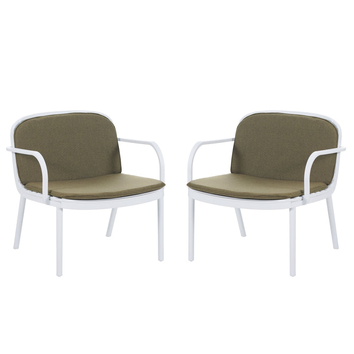 Buy farmhouse furniture Set Of 2 Sage &amp; Cream Chairs - Modern Cottage Farmhouse Furniture