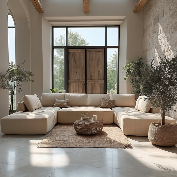 Buy farmhouse furniture The Cielo Modular Combination U-shaped Upholstered Free Combination Sofa - Modern Cottage Farmhouse Furniture