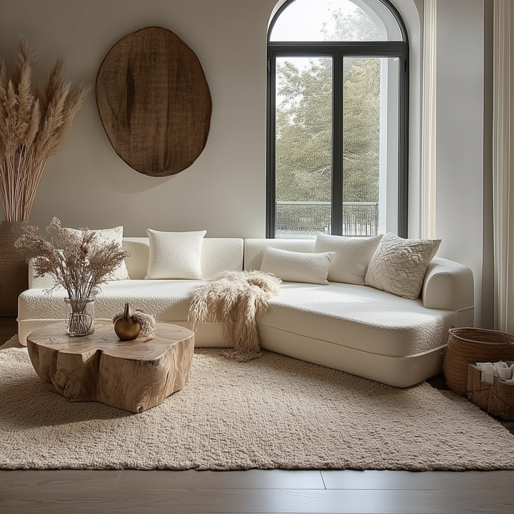 Buy farmhouse furniture The Barcelona White Mediterranean Modular sofa - Modern Cottage Farmhouse Furniture