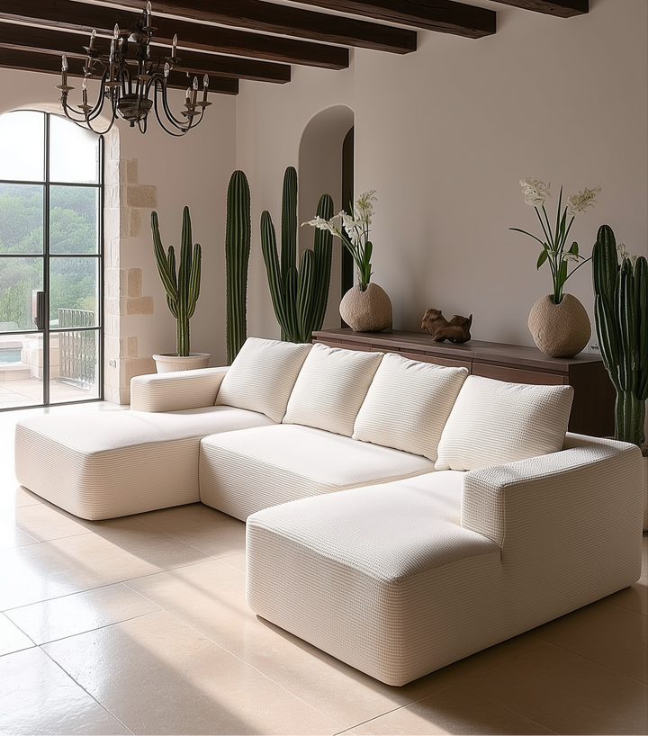 Buy farmhouse furniture Modular U Shaped Mediterranean Farmhouse Sectional Sofa - Modern Cottage Farmhouse Furniture