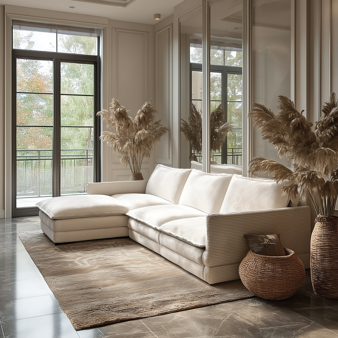 Buy farmhouse furniture La Brisa Mediterranean Upholstery Cloud Modular Sectional - Modern Cottage Farmhouse Furniture