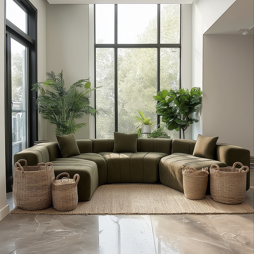 Buy farmhouse furniture The Valencia • European Farmhouse Olive Green Vista Sofa Sectional Couch - Modern Cottage Farmhouse Furniture