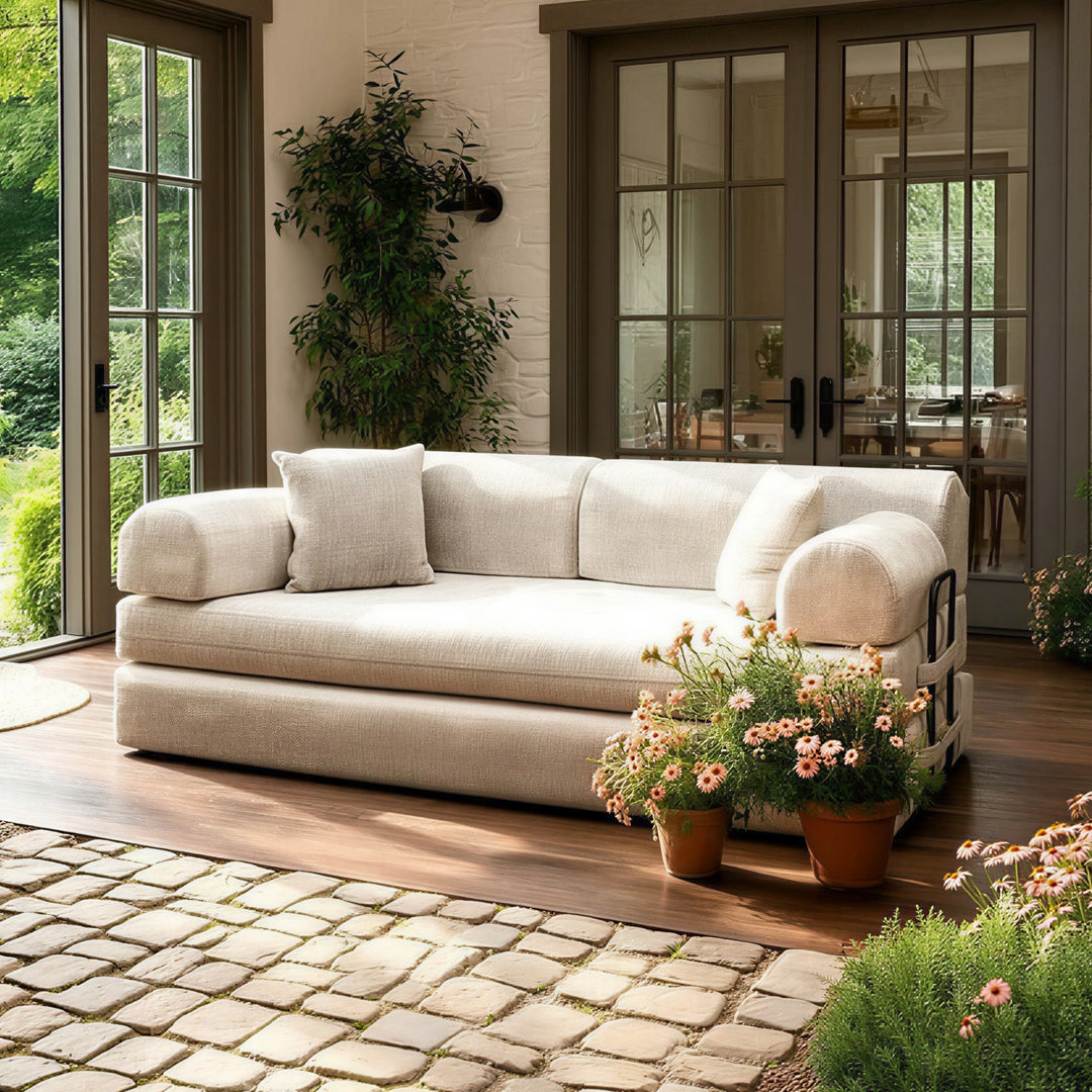 Buy farmhouse furniture Camel • Convertible Boucle Modern Cottage Farmhouse Style Sleeper Sofa Bed - Modern Cottage Farmhouse Furniture