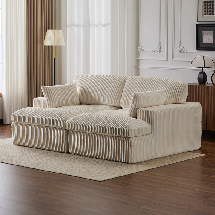 Buy farmhouse furniture Oversized Cloud Chaise Sectional | Corduroy Deep Seat Sofa Bed, No Assembly - Modern Cottage Farmhouse Furniture