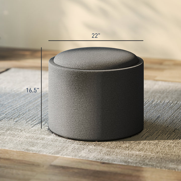 Buy farmhouse furniture Modern Italian Upholstered Round Footstool Storage Ottoman Coffee Table - Modern Cottage Farmhouse Furniture