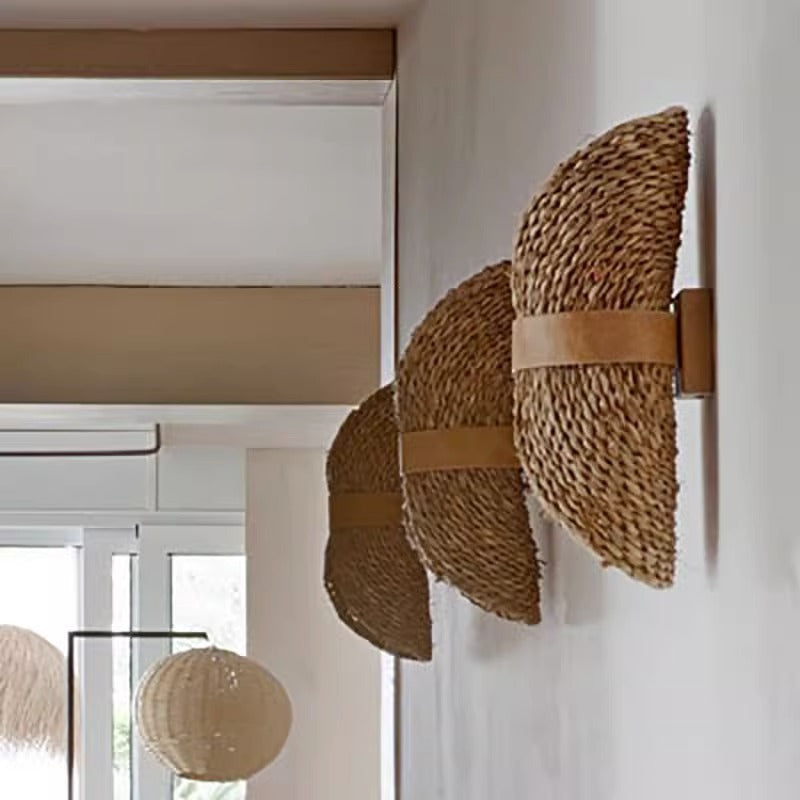 Buy farmhouse furniture Rattan Asian Cottage Farmhouse Wall Light Sconce - Modern Cottage Farmhouse Furniture