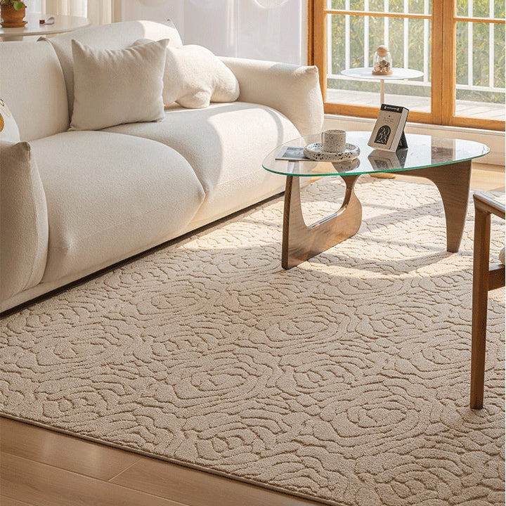 Buy farmhouse furniture Oak &amp; Ember | Large Beige Modern Farmhouse Cottage Area Rug By Artisan Blooms - Modern Cottage Farmhouse Furniture