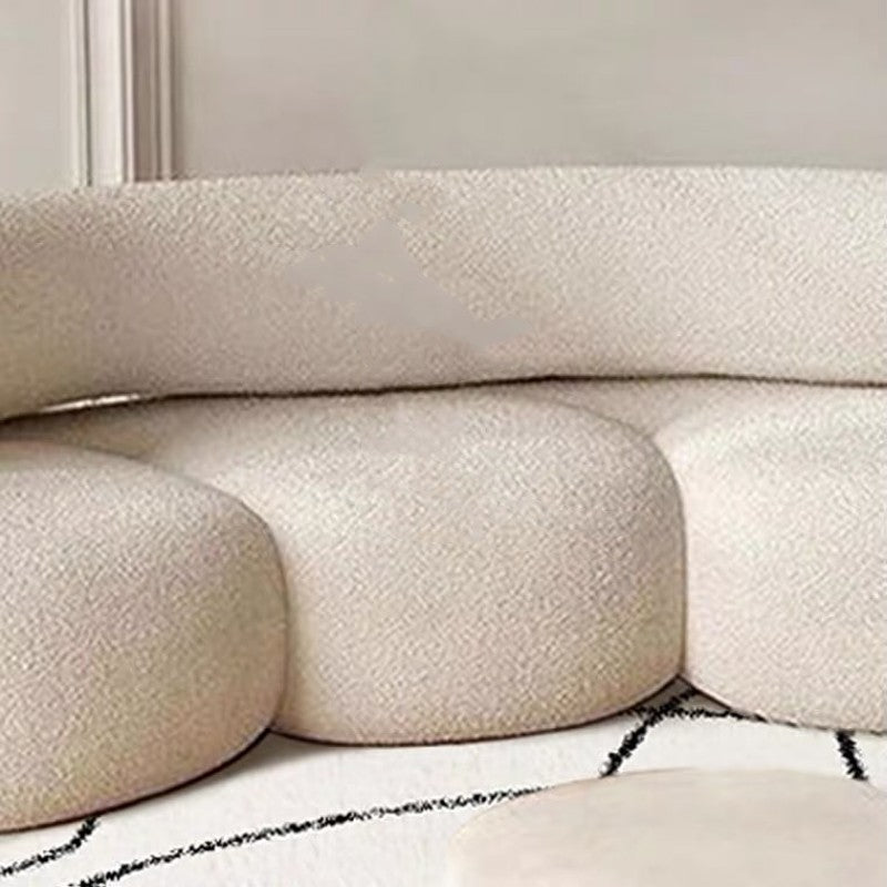 Buy farmhouse furniture La Vista Curved Mediterranean Coast Lamb Sofa - Modern Cottage Farmhouse Furniture