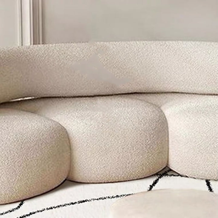 Buy farmhouse furniture La Vista Curved Mediterranean Coast Lamb Sofa - Modern Cottage Farmhouse Furniture