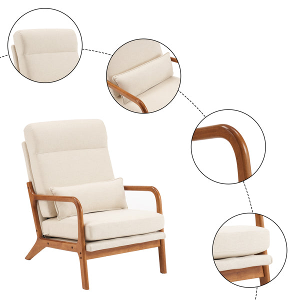 Buy farmhouse furniture Valencia Mediterranean Farmhouse Linen Contemporary Accent Chair - Modern Cottage Farmhouse Furniture