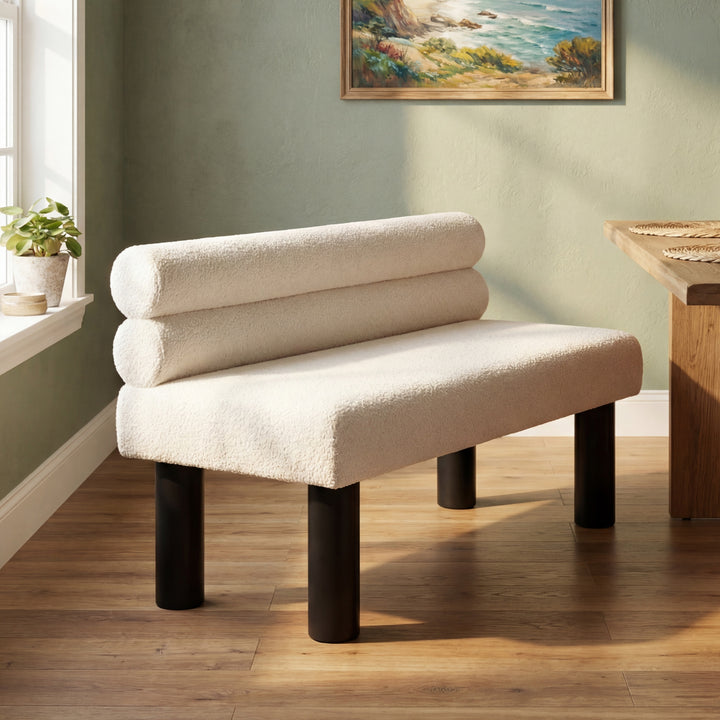 Buy farmhouse furniture Aravella Beige Upholstered Bench | Dining, Entryway &amp; Bedroom Bench | Supports 300 lbs | 51.77" - Modern Cottage Farmhouse Furniture