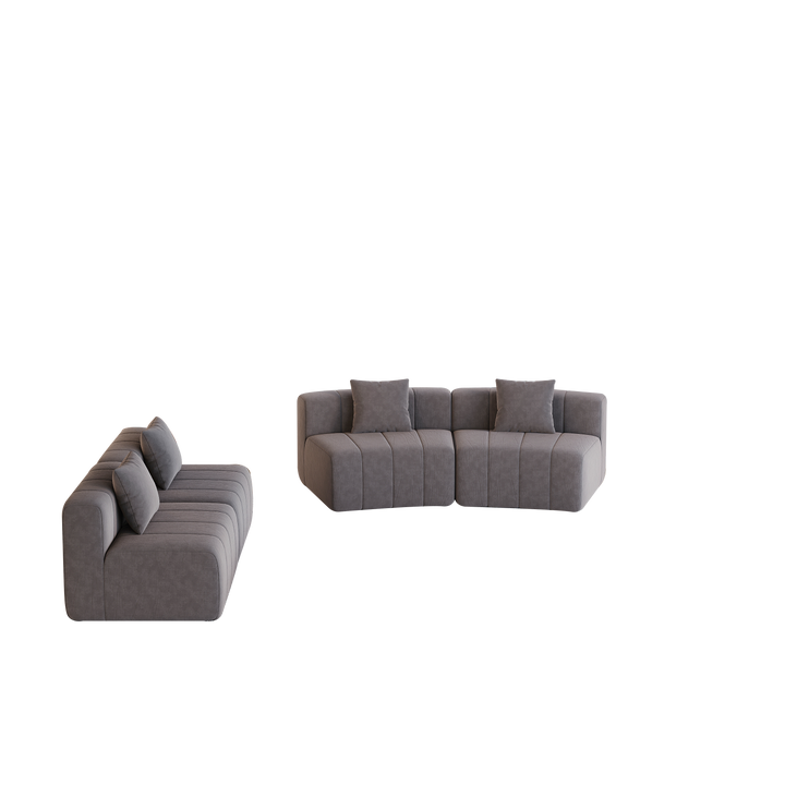 Buy farmhouse furniture The Valencia Gray Vista Sofa Section Sectional - Modern Cottage Farmhouse Furniture