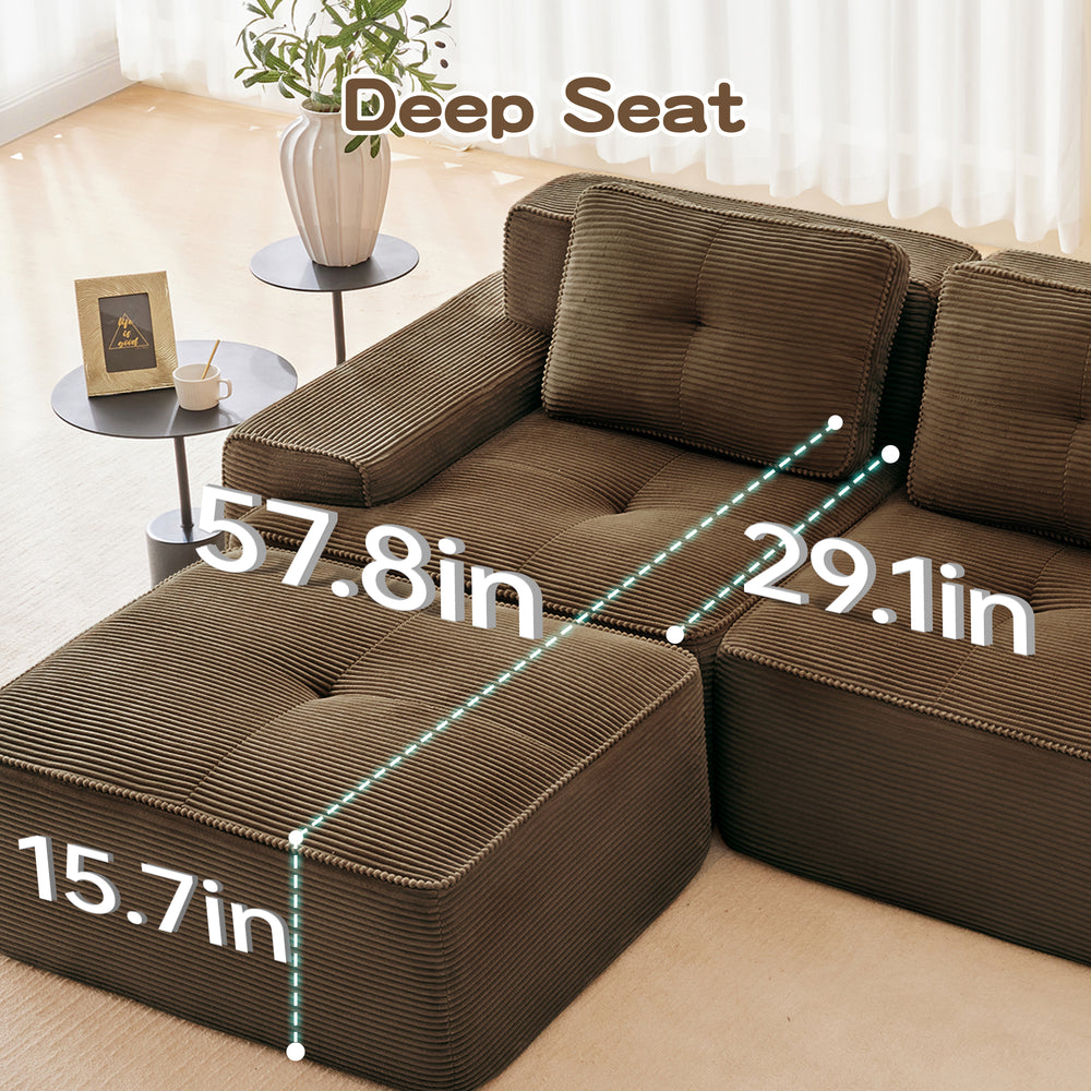 Buy farmhouse furniture Hearth | Large U Shaped Brown Modern Cottage Farmhouse Style Sofa Couch - Modern Cottage Farmhouse Furniture