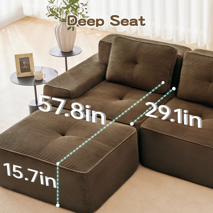Buy farmhouse furniture Hearth | Large U Shaped Brown Modern Cottage Farmhouse Style Sofa Couch - Modern Cottage Farmhouse Furniture