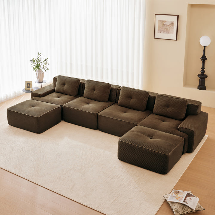 Buy farmhouse furniture Hearth | Large U Shaped Brown Modern Cottage Farmhouse Style Sofa Couch - Modern Cottage Farmhouse Furniture