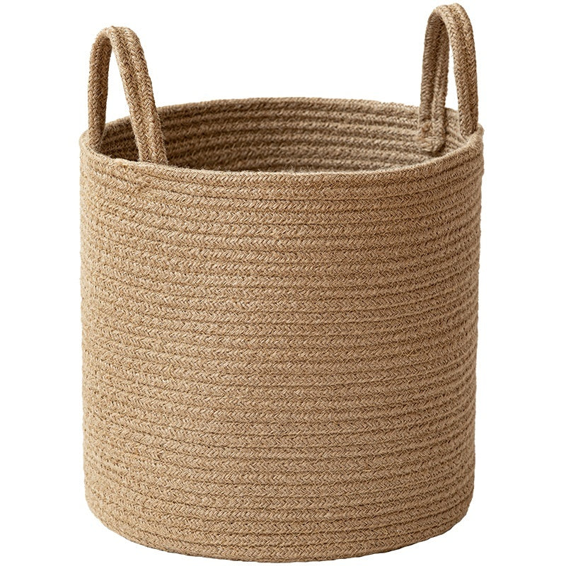 Buy farmhouse furniture Torre Melissa | Large Jute Mediterranean Farmhouse Hand-woven Cotton Basket - Modern Cottage Farmhouse Furniture
