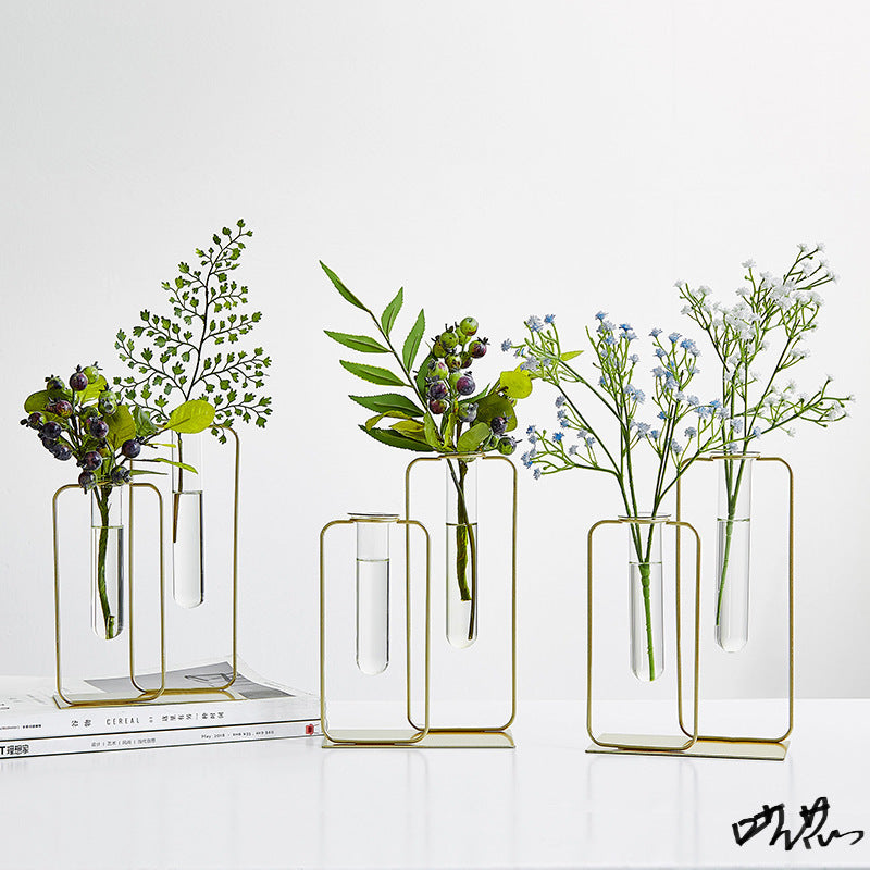 Buy farmhouse furniture Hydroponic Test Tube Vase Light Luxury Flower Container - Modern Cottage Farmhouse Furniture