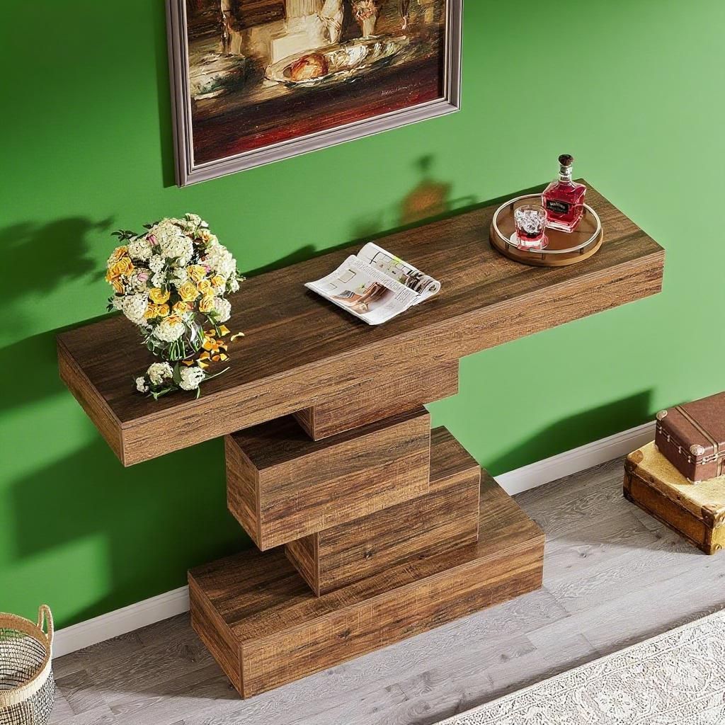 Buy farmhouse furniture La Mare Mediterranean Farmhouse Console Entryway Table - Modern Cottage Farmhouse Furniture