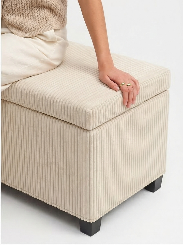 Buy farmhouse furniture Beige Mediterranean Modern Large Bed Ottoman With Storage - Modern Cottage Farmhouse Furniture