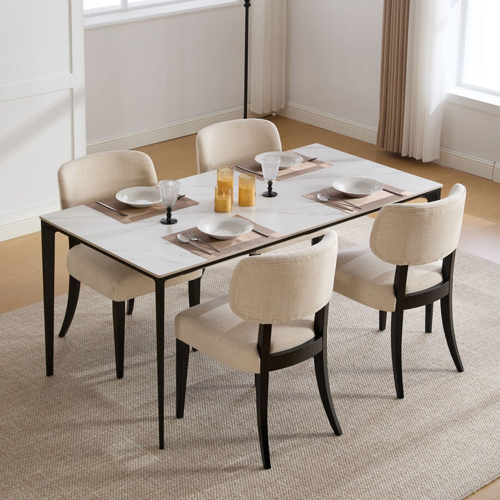 Buy farmhouse furniture Wooden Dining Chairs Set of 2, Modern Fabric Upholstered Dining Room Chair Kitchen Chairs, Farmhouse Dinner Chair for Kitchen Dining Room - Modern Cottage Farmhouse Furniture