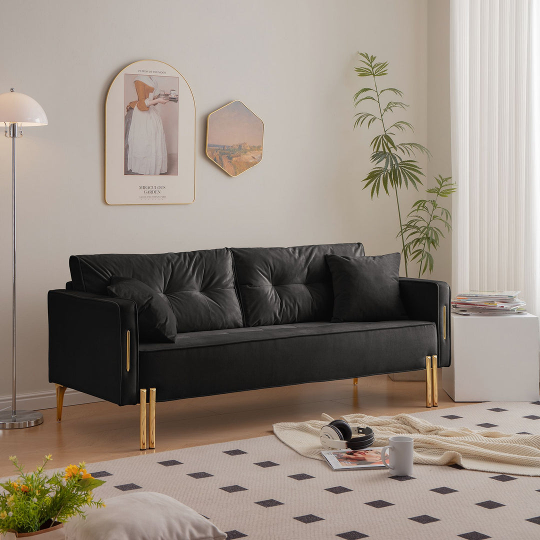 Buy farmhouse furniture Modern Farmhouse Cottage Upholstered 3-Seater Sofa Couch - Modern Cottage Farmhouse Furniture