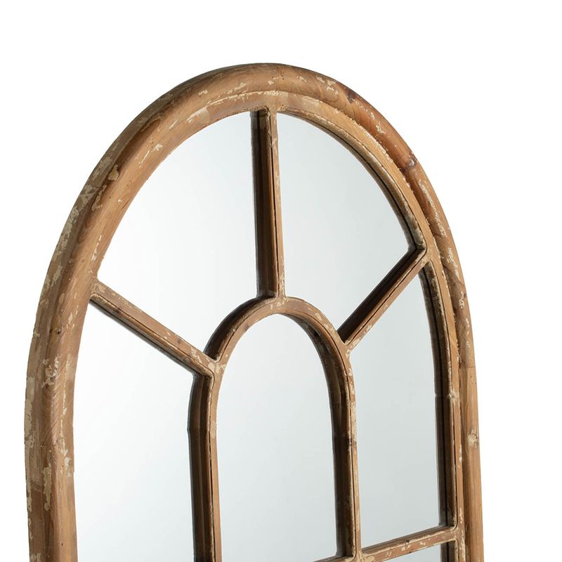 Buy farmhouse furniture Farmhouse Decorative Half-Round Elongated Mirror - Classic Window Design - Modern Cottage Farmhouse Furniture