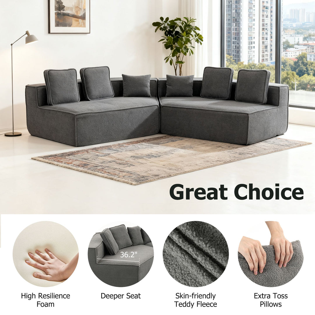 Buy farmhouse furniture The Haven • Extra Large Extra Wide Modular Modern Farmhouse Compressed Sofa - Modern Cottage Farmhouse Furniture
