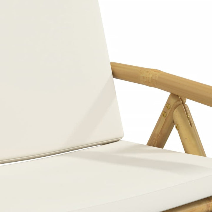 Buy farmhouse furniture Best Farmhouse Outdoor Chair Set | Garden Reclining Set of 4 Cream White Bamboo - Modern Cottage Farmhouse Furniture