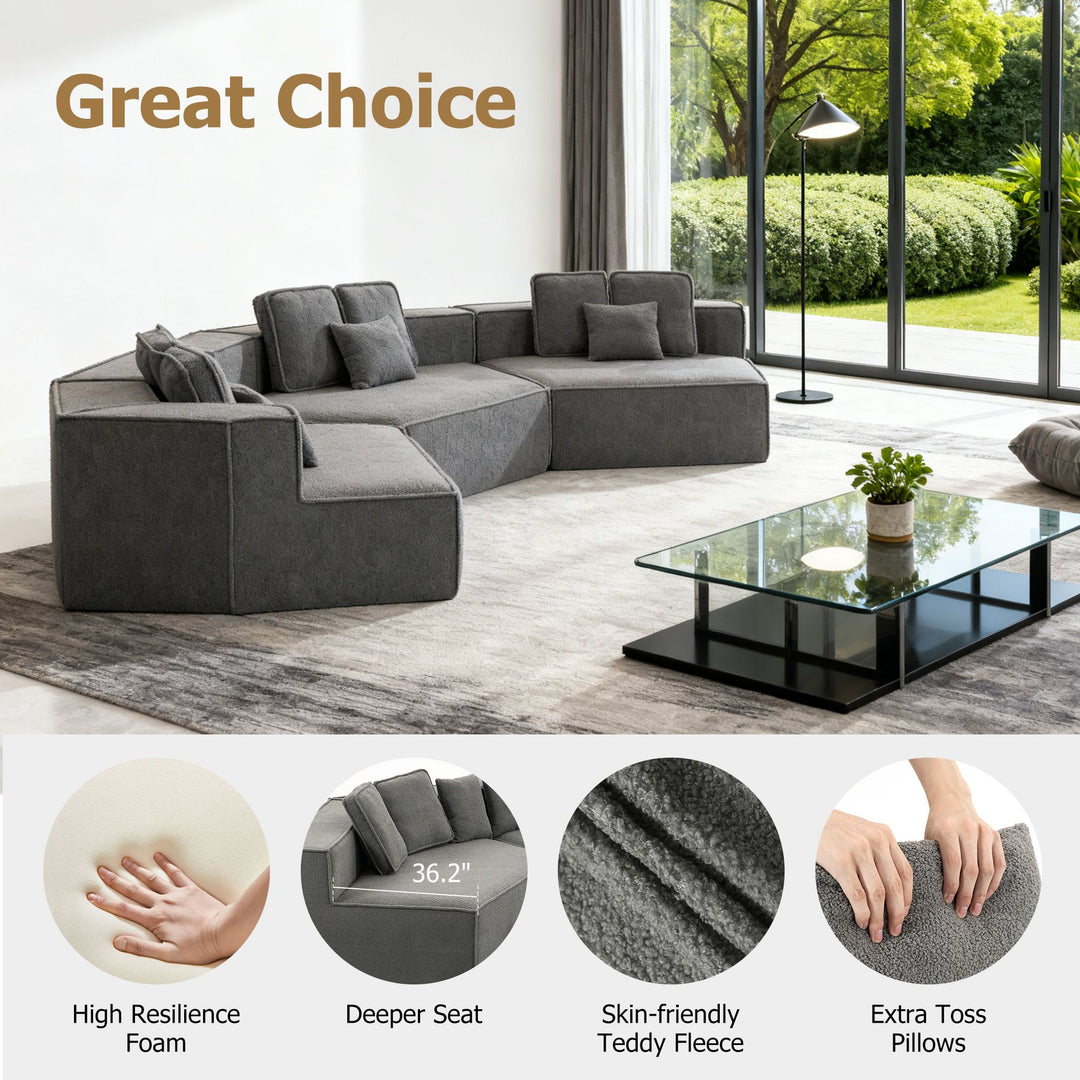 Buy farmhouse furniture Lily • Extra Large Extra Wide Modular Modern Farmhouse Compressed Sofa - Modern Cottage Farmhouse Furniture