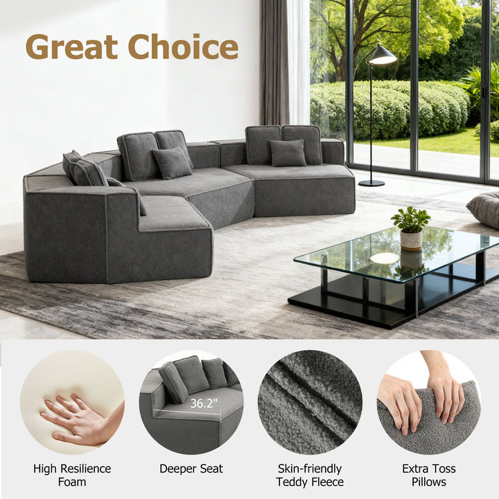 Buy farmhouse furniture Lily • Extra Large Extra Wide Modular Modern Farmhouse Compressed Sofa - Modern Cottage Farmhouse Furniture