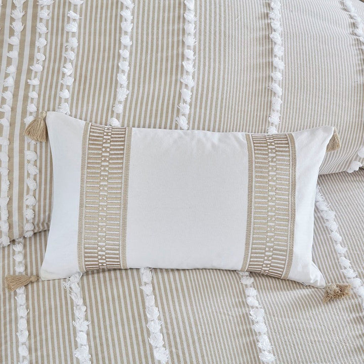 Buy farmhouse furniture Embroidered Farmhouse Cotton Oblong Decorative Pillow - Modern Cottage Farmhouse Furniture