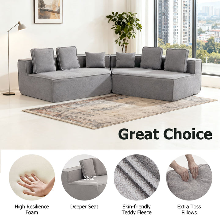 Buy farmhouse furniture The Haven • Extra Large Extra Wide Modular Modern Farmhouse Compressed Sofa - Modern Cottage Farmhouse Furniture
