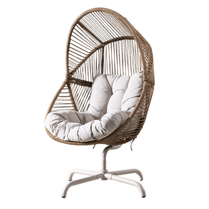 Buy farmhouse furniture Ecru Homestead | Brown Farmhouse Wicker Egg Rocking Contemporary Accent Chair - Modern Cottage Farmhouse Furniture