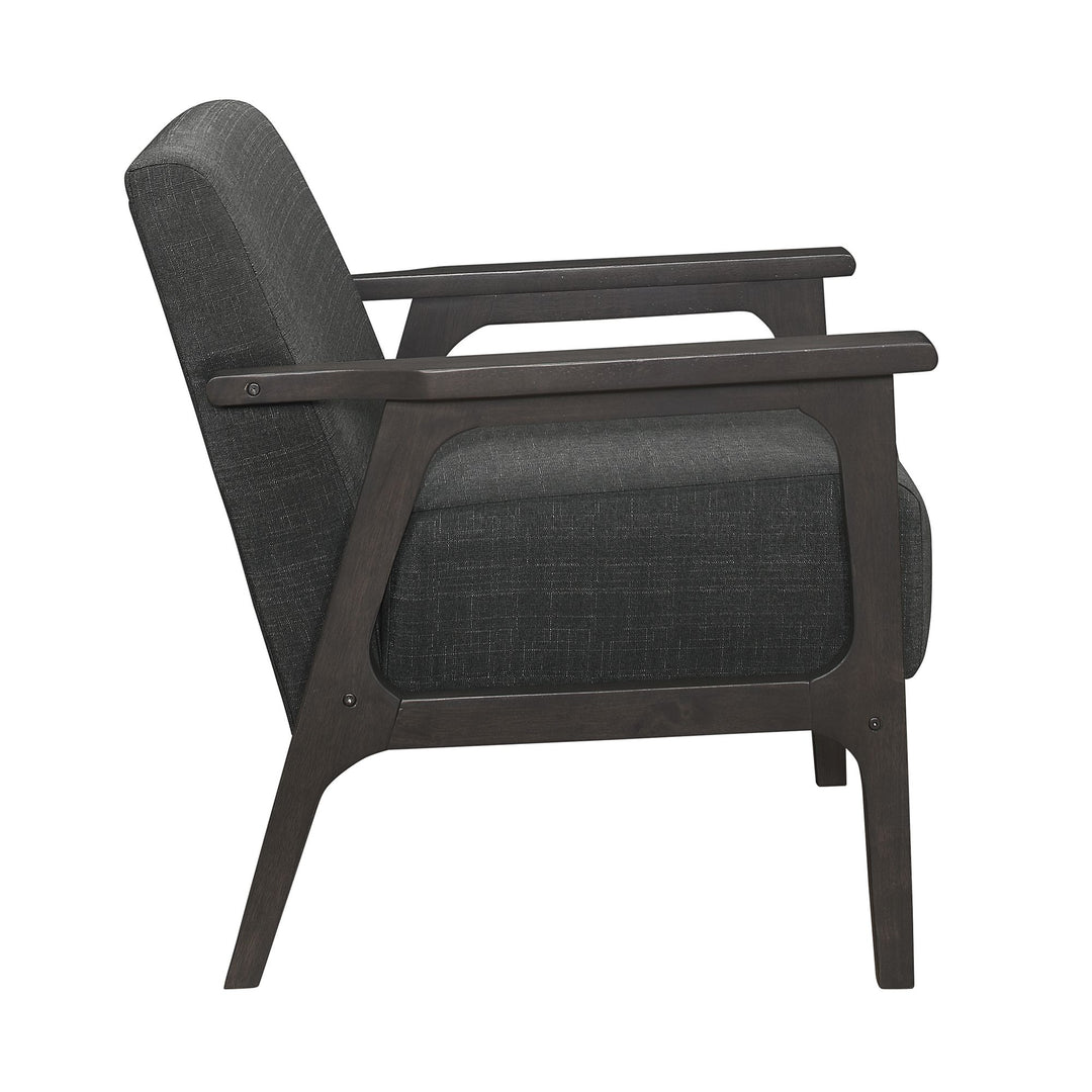 Buy farmhouse furniture Dark Gray Fabric Upholstered Accent Chair 1pc Solid Rubberwood Antique Gray Finish Living Room Furniture - Modern Cottage Farmhouse Furniture