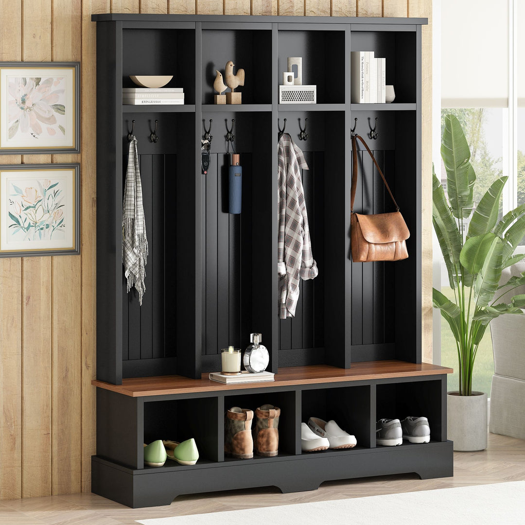 Buy farmhouse furniture Farmhouse Elegant Rustic Mudroom Entrance Entryway Bench - Modern Cottage Farmhouse Furniture
