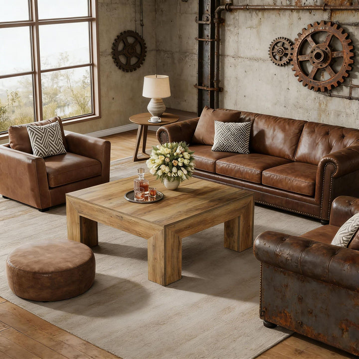 Buy farmhouse furniture Square Accent Farmhouse Coffee Table - Modern Cottage Farmhouse Furniture