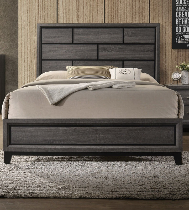 Buy farmhouse furniture Elizabeth | Grey Farmhouse 1pc King Size Bed - Modern Cottage Farmhouse Furniture