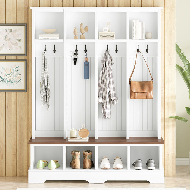 Buy farmhouse furniture Farmhouse Elegant Rustic Mudroom Entrance Entryway Bench - Modern Cottage Farmhouse Furniture