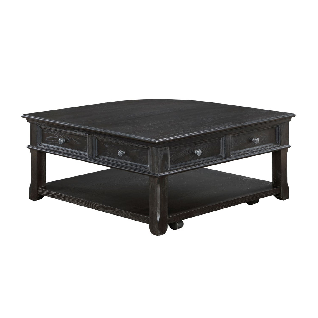Buy farmhouse furniture Iron Oak Farm | Large Gray Modern Farmhouse Shelved Coffee Table - Modern Cottage Farmhouse Furniture