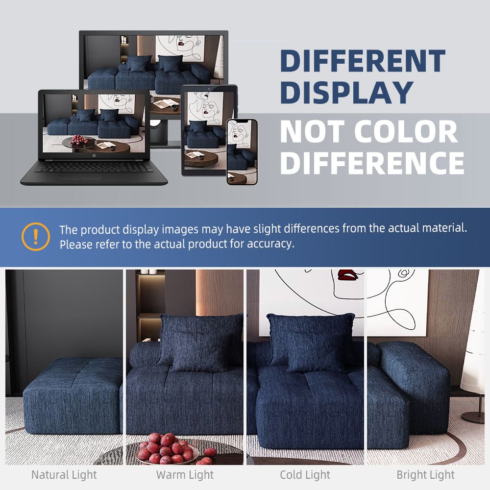 Buy farmhouse furniture The Blue Ridge | Modern Contemporary Farmhouse Oversized Modular Sectional Sofa with Ottoman - Modern Cottage Farmhouse Furniture