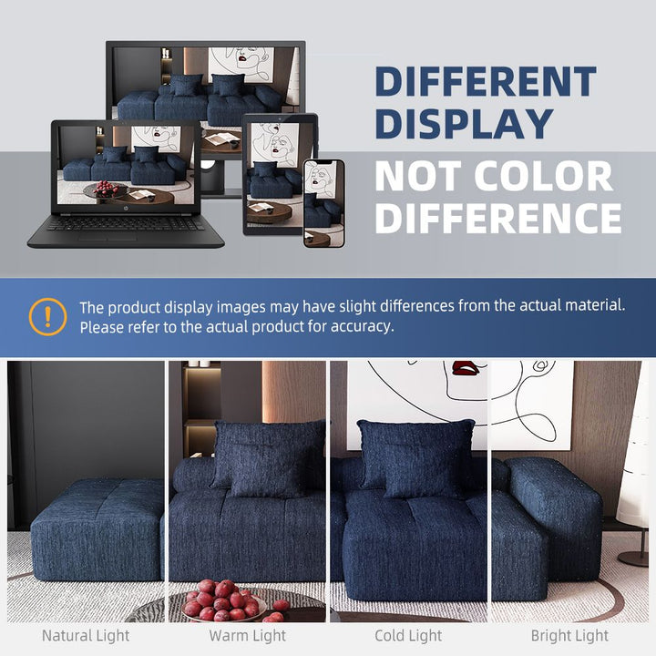 Buy farmhouse furniture The Blue Ridge | Modern Contemporary Farmhouse Oversized Modular Sectional Sofa with Ottoman - Modern Cottage Farmhouse Furniture
