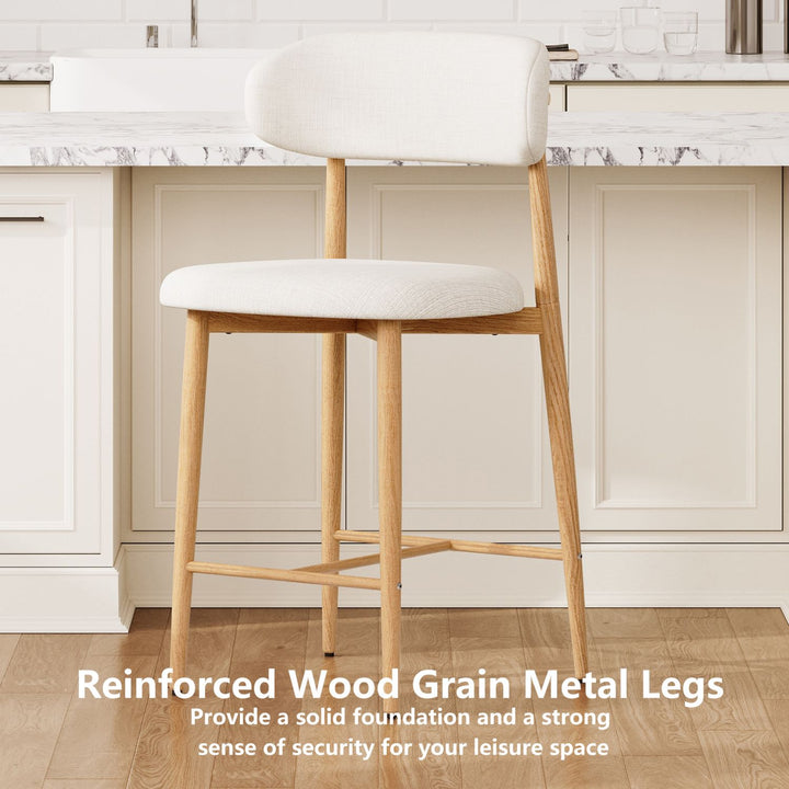 Buy farmhouse furniture Beige Modern Cottage Farmhouse Counter Bar Stools Set of 2 - Modern Cottage Farmhouse Furniture