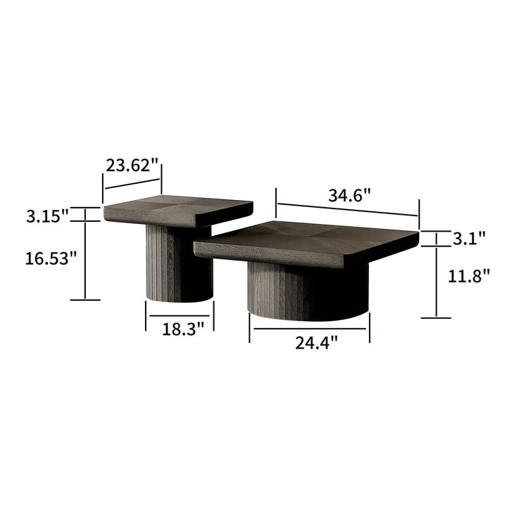 Buy farmhouse furniture Best Farmhouse Coffee Table Set | Wood Nesting Tables for Living Room - Modern Cottage Farmhouse Furniture