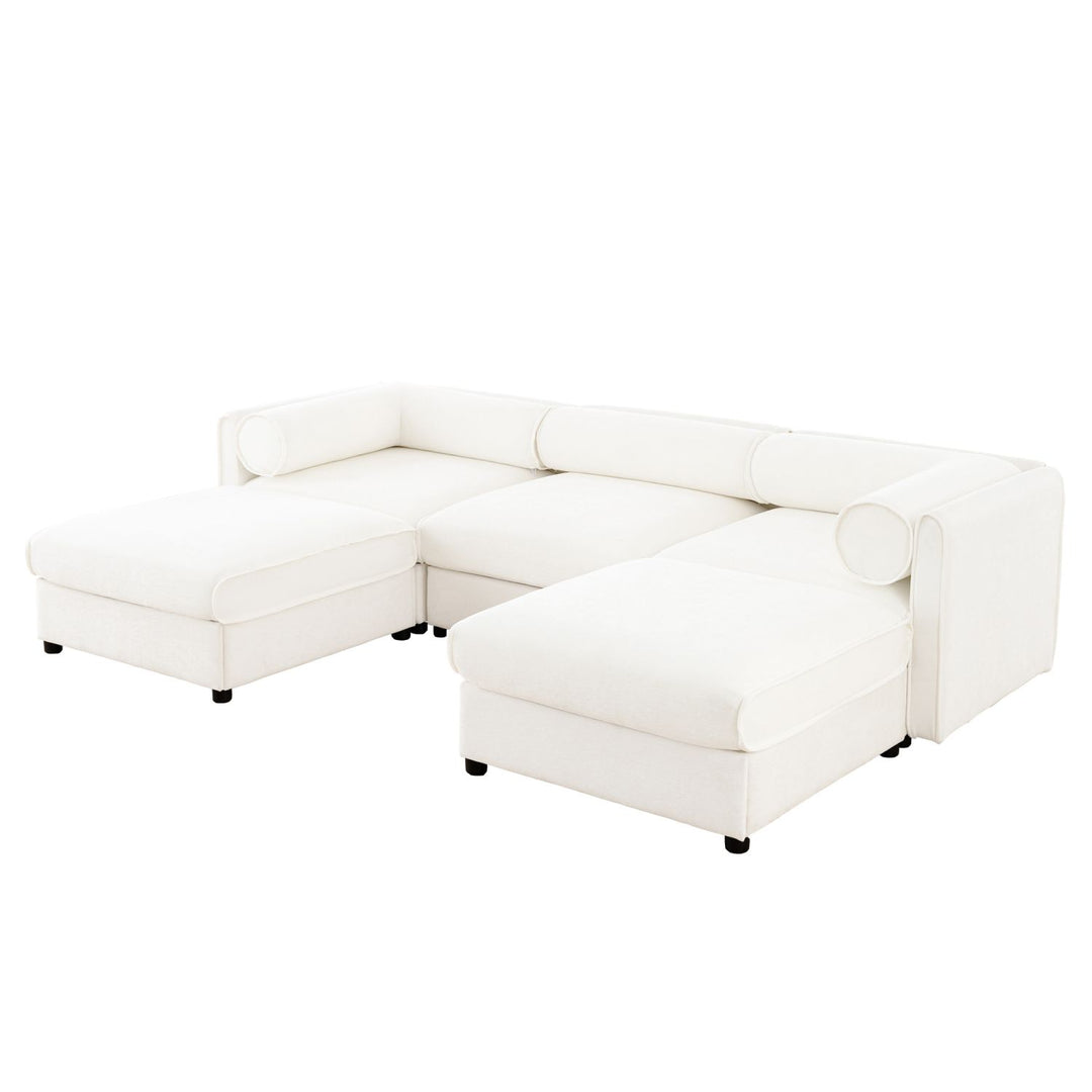 Buy farmhouse furniture Birch Hollow Sofa | Modern Farmhouse U-Shaped 3-Seater Sofa Couch - Modern Cottage Farmhouse Furniture
