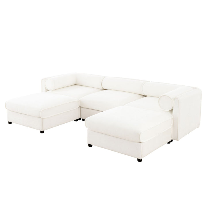 Buy farmhouse furniture Birch Hollow Sofa | Modern Farmhouse U-Shaped 3-Seater Sofa Couch - Modern Cottage Farmhouse Furniture